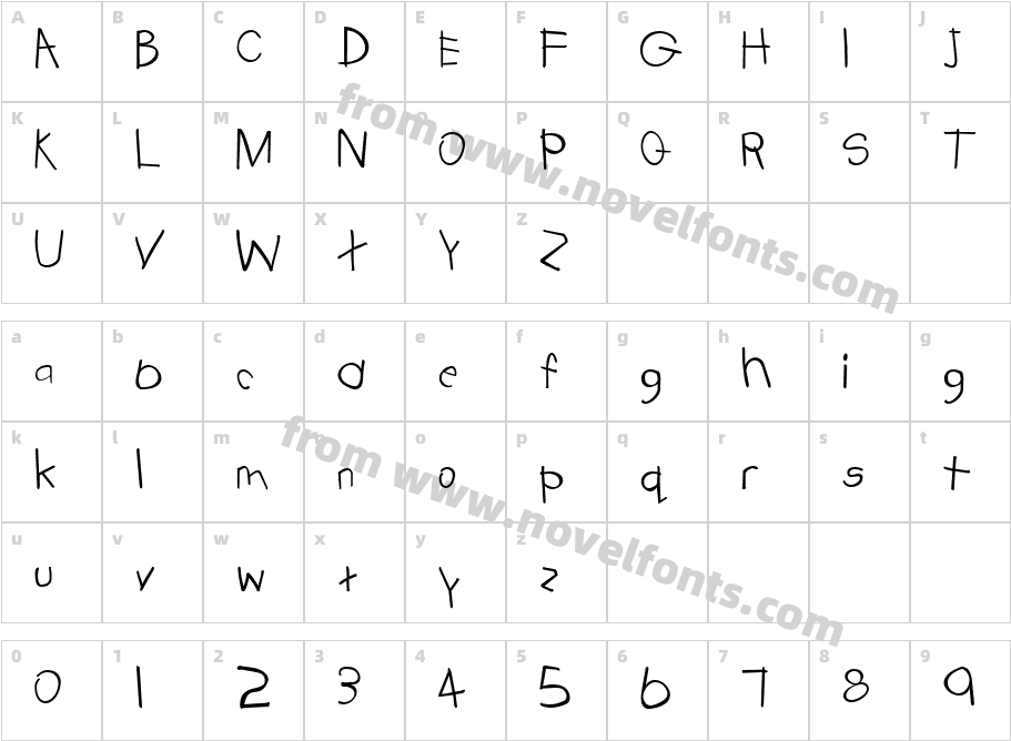 FZ HAND 22Character Map