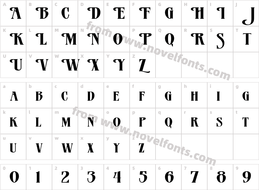 FZ JAZZY 23 EXCharacter Map