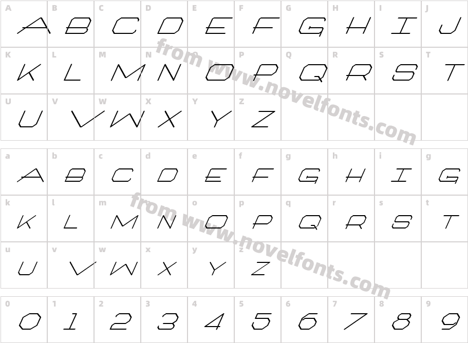 FZ JAZZY 27 ITALICCharacter Map
