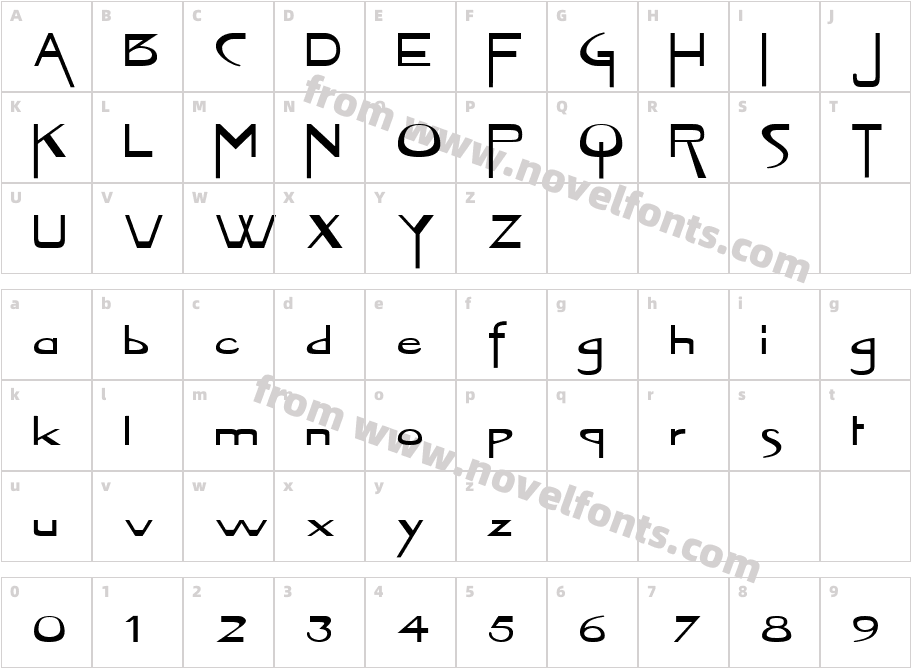 FZ JAZZY 45 EXCharacter Map