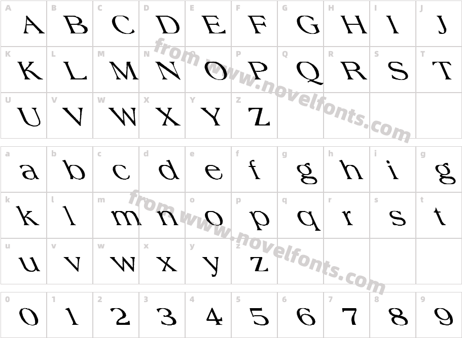 FZ ROMAN 22 LEFTYCharacter Map