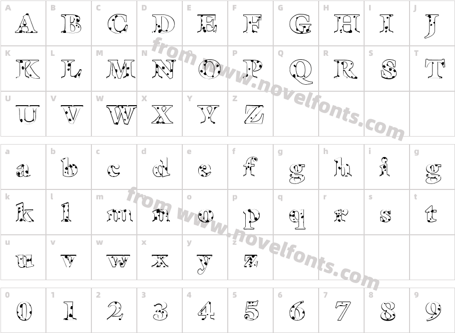 FZ ROMAN 25 SPOTTEDCharacter Map