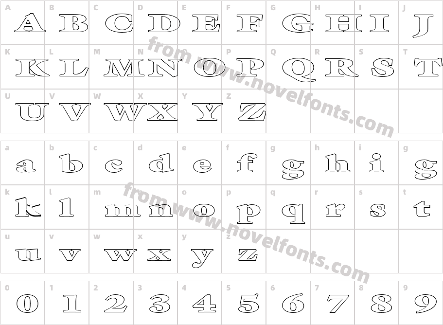 FZ ROMAN 26 HOLLOW EXCharacter Map