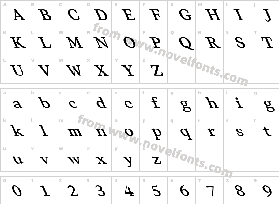 FZ ROMAN 28 LEFTYCharacter Map