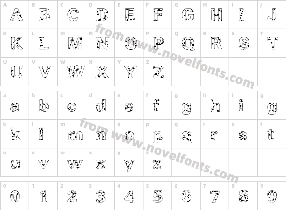 FZ ROMAN 37 SPOTTEDCharacter Map