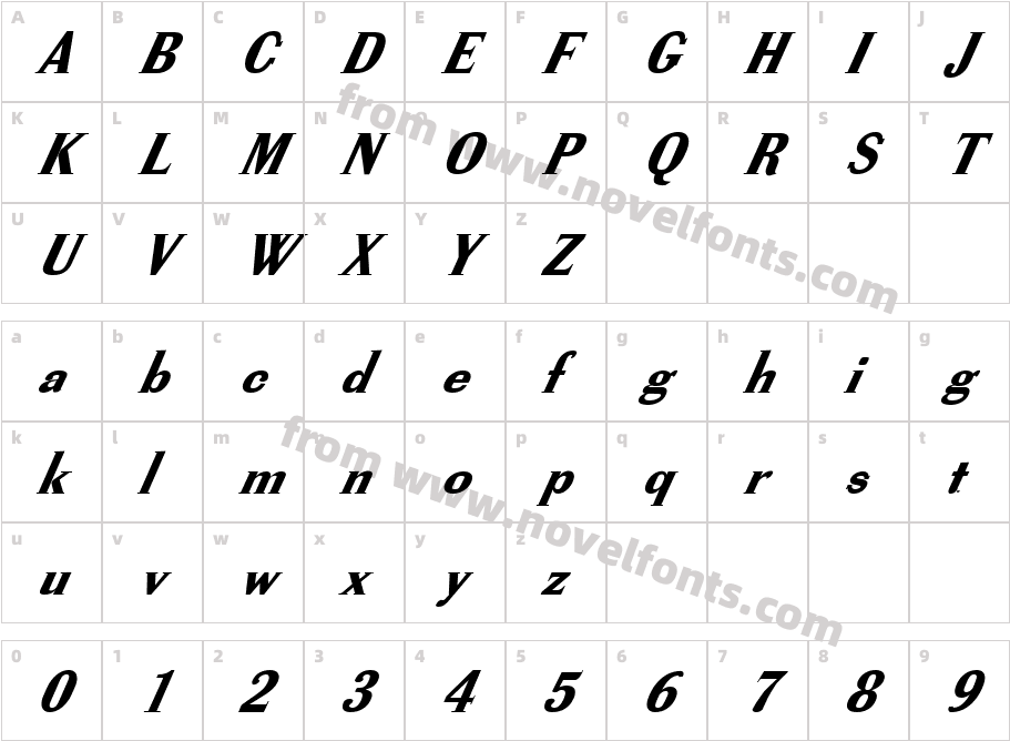 FZ ROMAN 40 ITALICCharacter Map