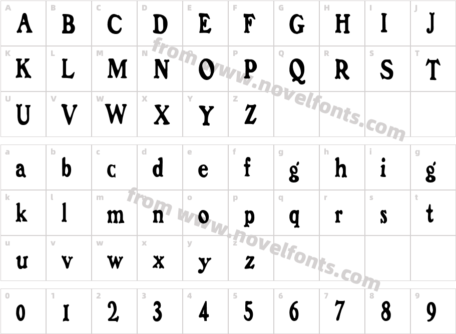 FZ ROMAN 6 CONDCharacter Map