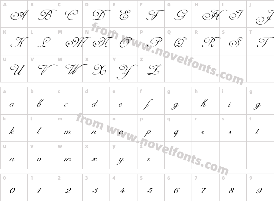 FZ SCRIPT 1Character Map