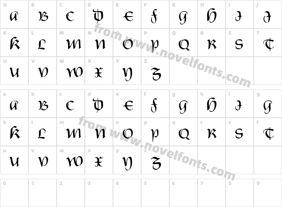 FZ SCRIPT 19Character Map