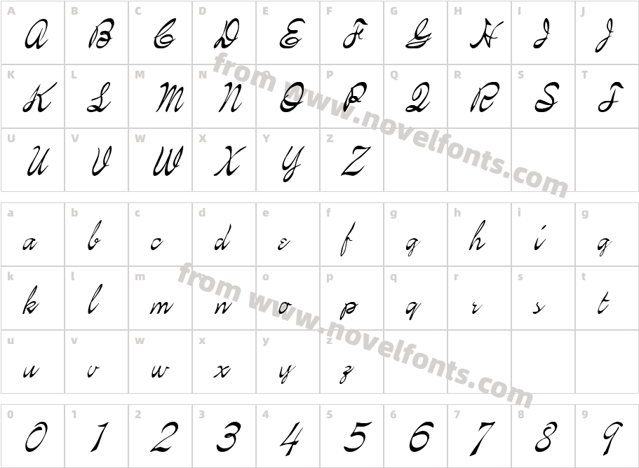 FZ SCRIPT 21 ITALICCharacter Map
