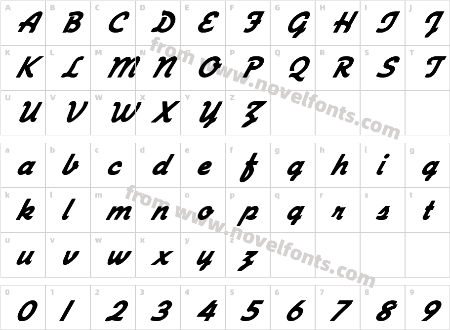 FZ SCRIPT 23 ITALICCharacter Map