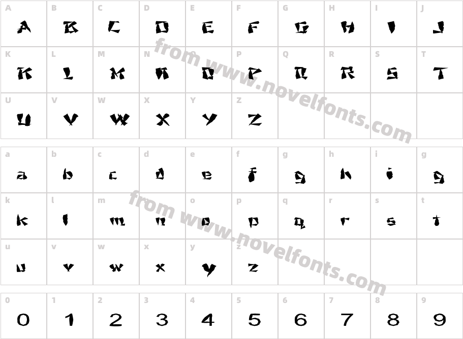 FZ UNIQUE 21 MANGLED EXCharacter Map