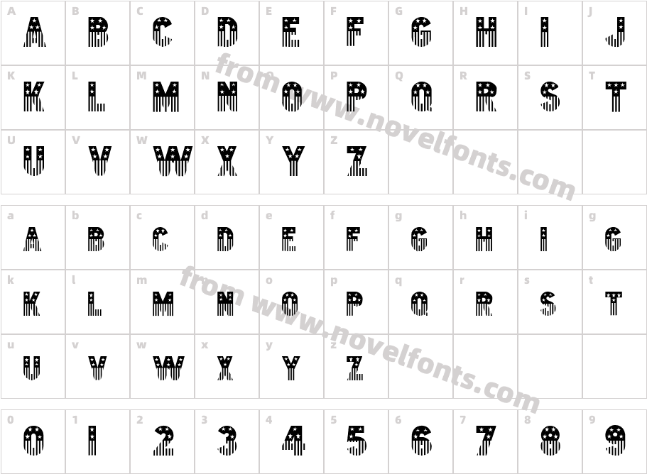 FZ UNIQUE44Character Map