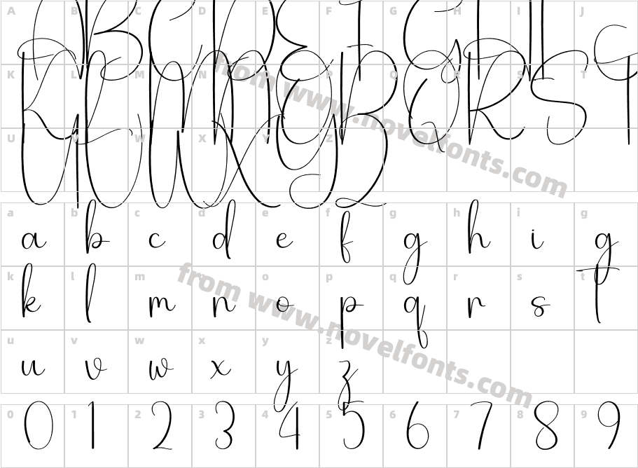 Family Signature RegularCharacter Map