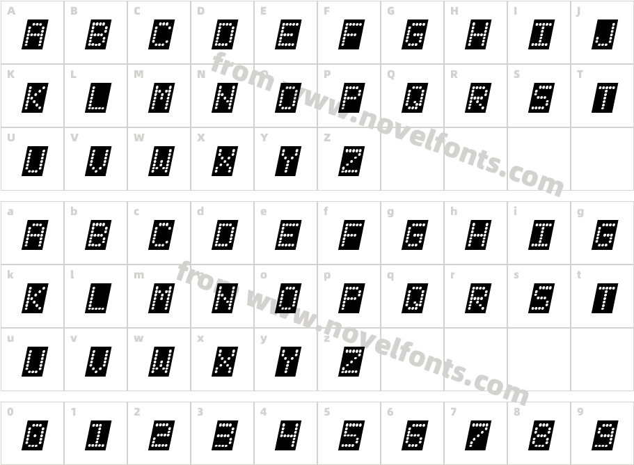Fanfare Ticker Background ItalicCharacter Map