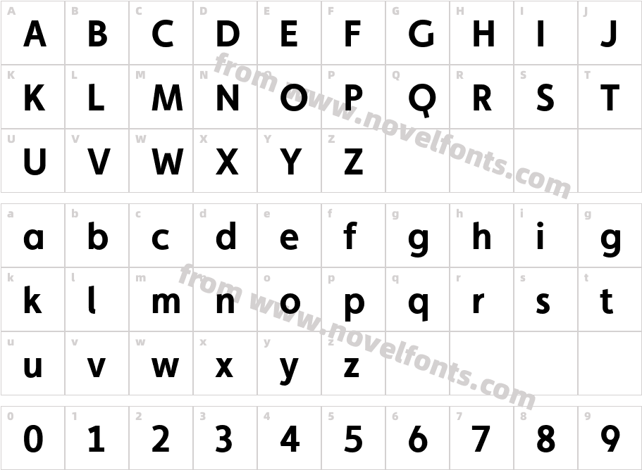 Faricy New BoldCharacter Map