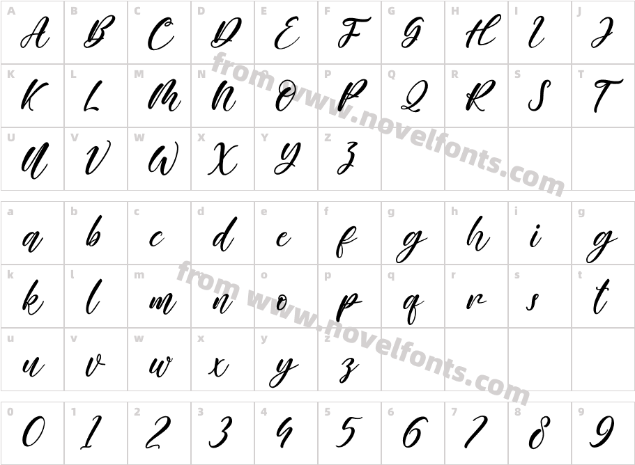 Farisky Marlline RegularCharacter Map