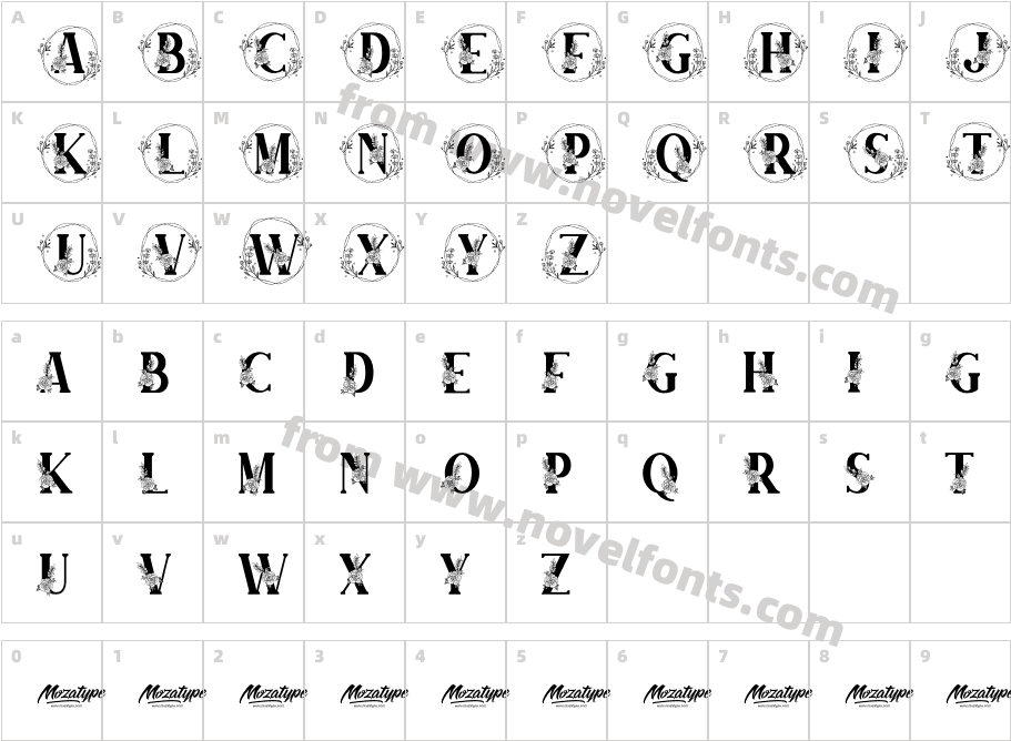 Farmhouse MonogramCharacter Map