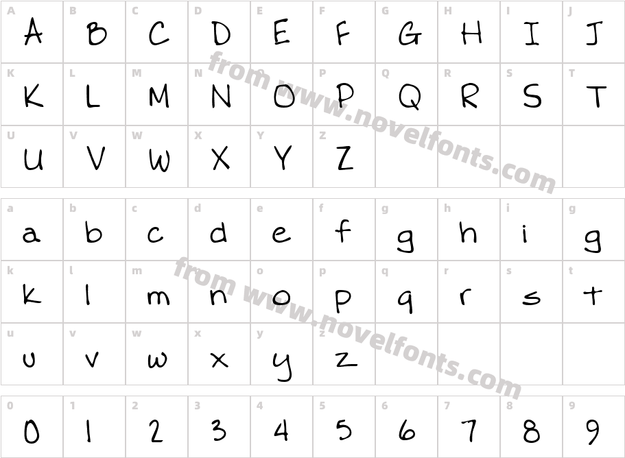 Farrahs Hand RegularCharacter Map