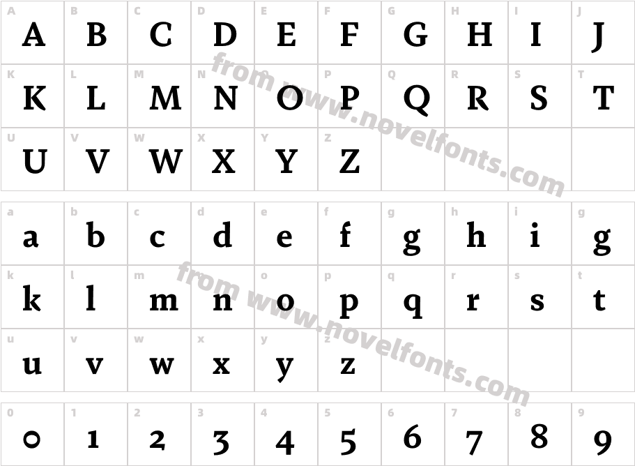 Fazeta Black CaptionCharacter Map