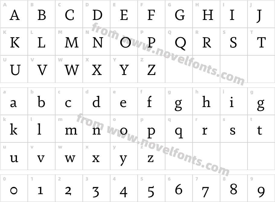Fazeta Regular CaptionCharacter Map