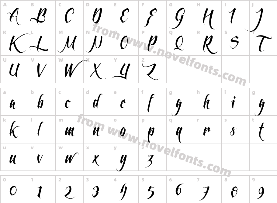 Feathergraphy No DecorationCharacter Map