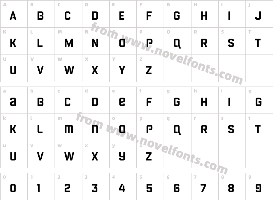 Febrotesk 4F Unicase BoldCharacter Map