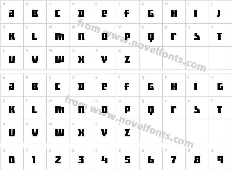 Fermo UniTRF BoldCharacter Map