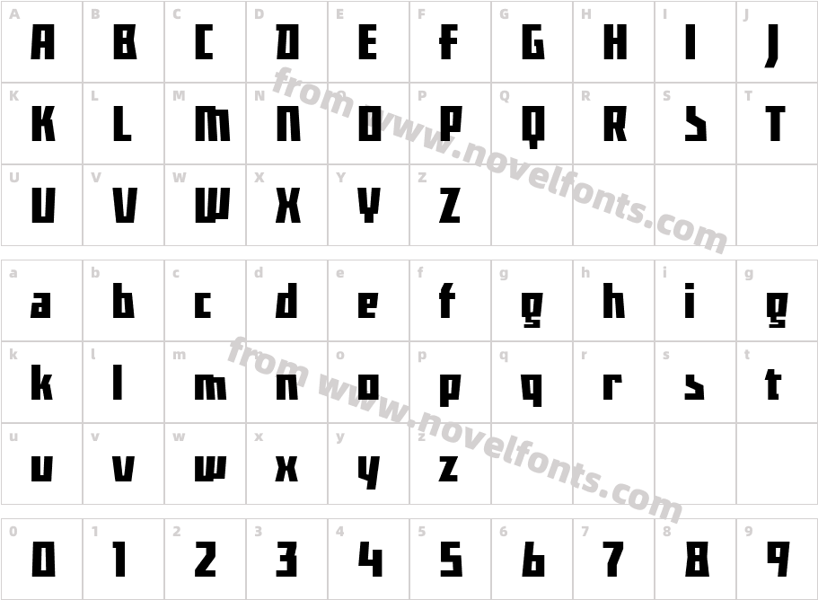 FermoTRF Regular 3Character Map