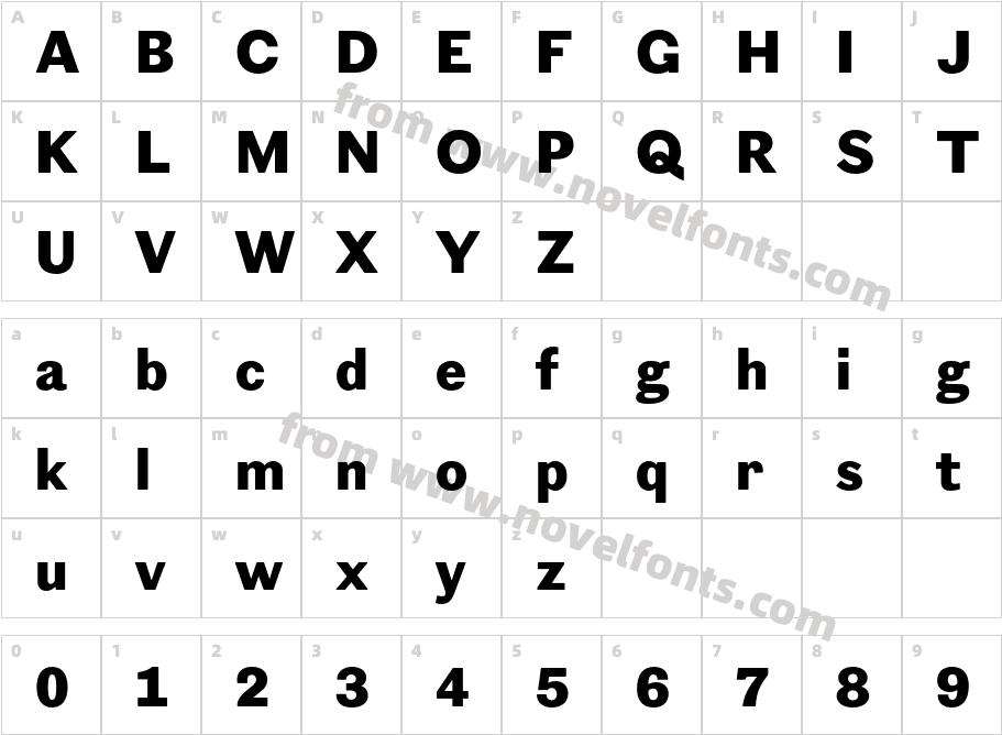 Figgins Sans Extra BoldCharacter Map