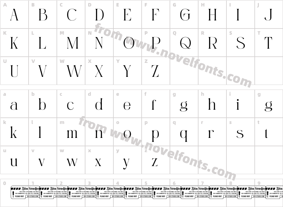 Finest Romance Serif RegularCharacter Map