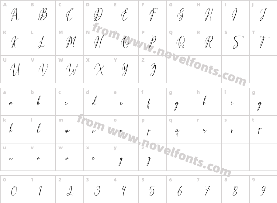Fiolenita ScriptCharacter Map
