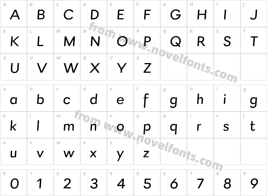 Firme Medium ItalicCharacter Map