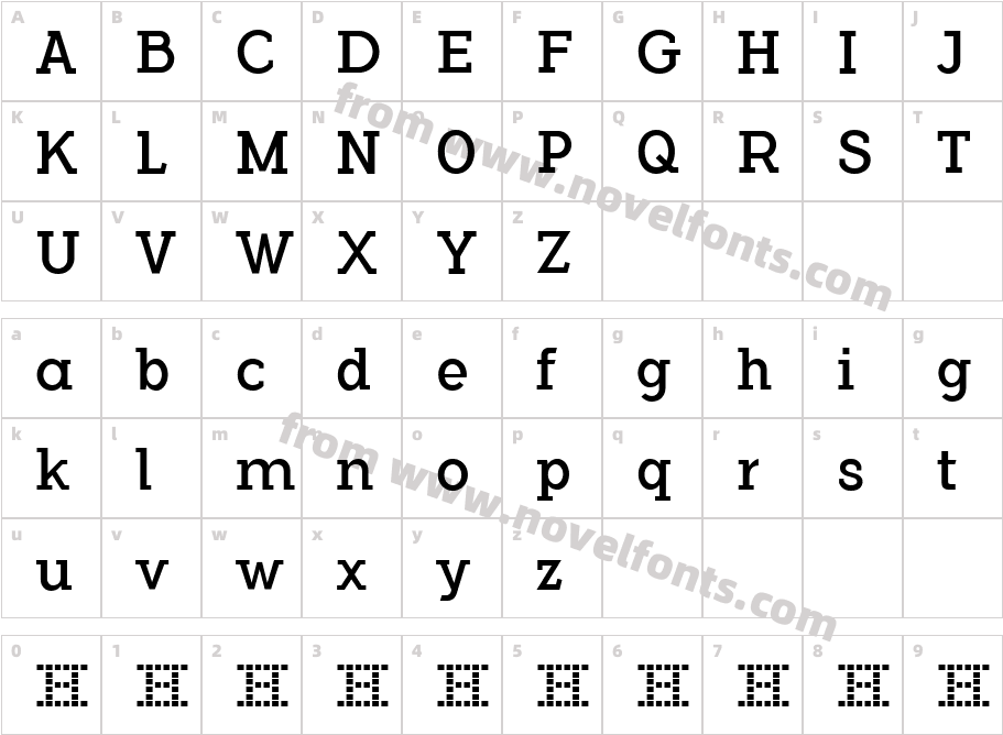 Flamante Serif BookCharacter Map