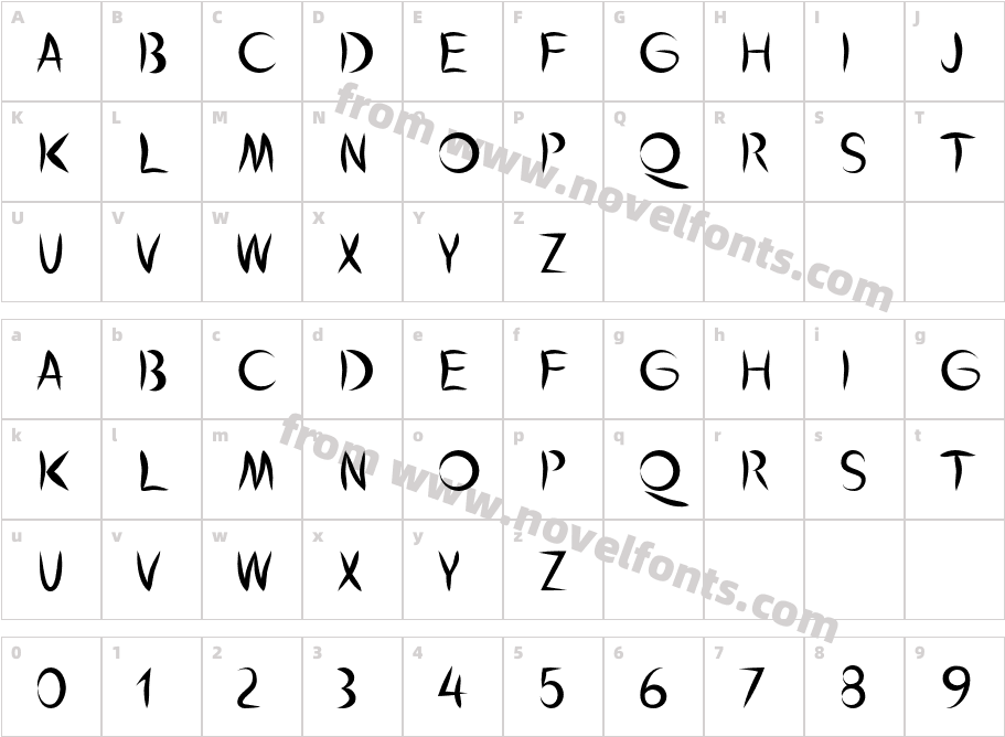 Flonte RegularCharacter Map