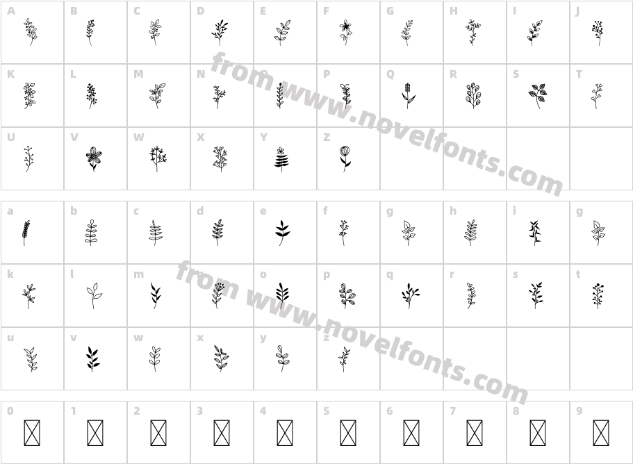 Floralipart2 RegularCharacter Map