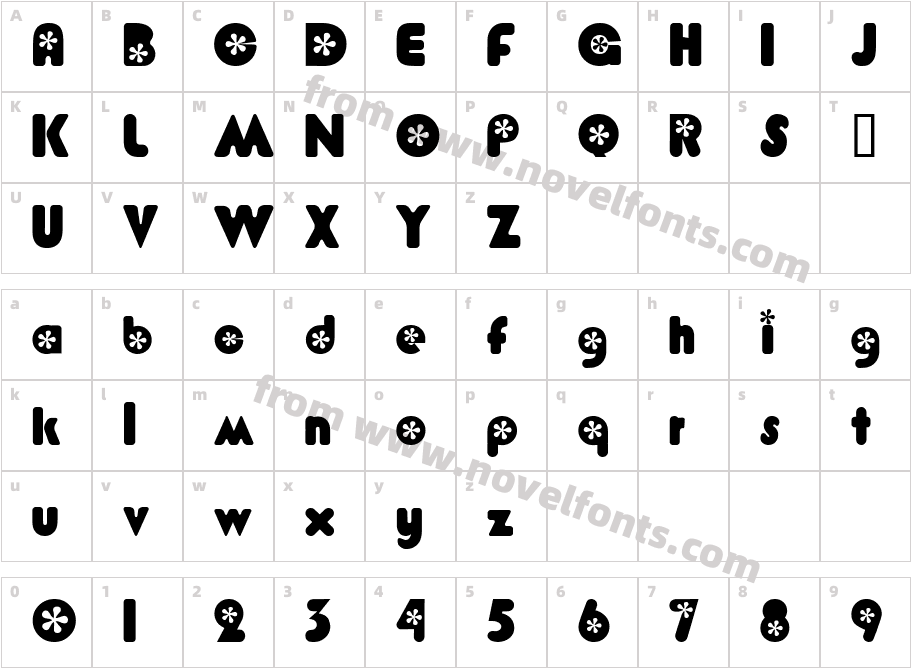 Flower BoldCharacter Map