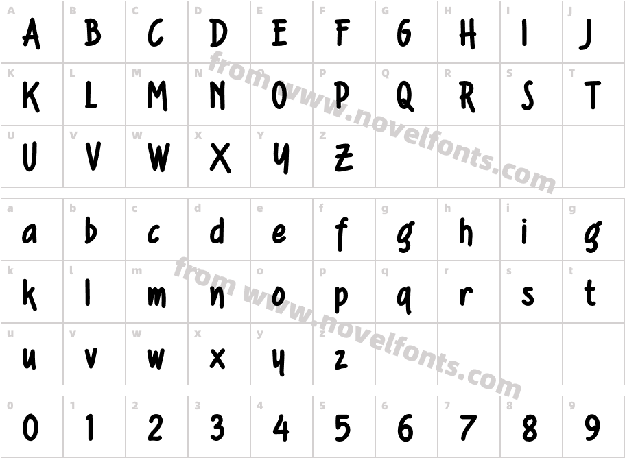 Fondian BdCharacter Map