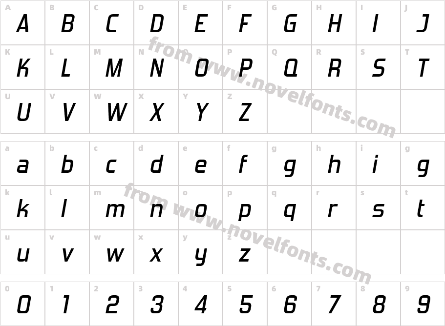 Forgotten Futurist Sb ItalicCharacter Map