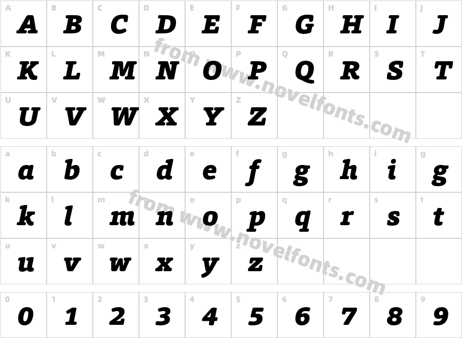 Foro Rounded Black ItalicCharacter Map