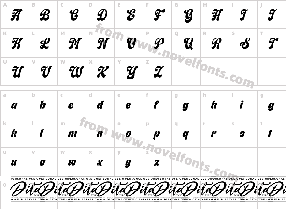Fountained Personal UseCharacter Map