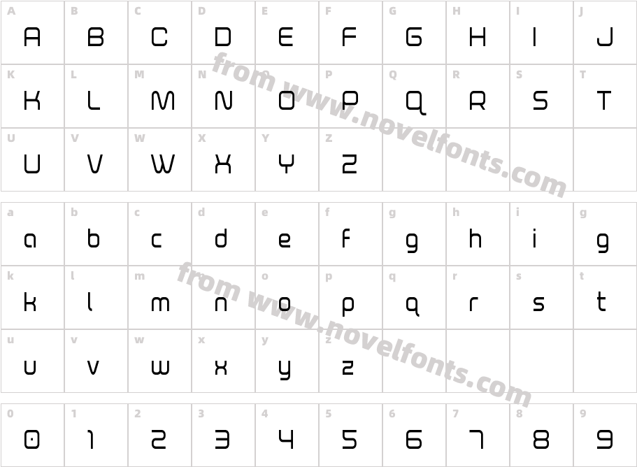 Fox on the Run CondensedCharacter Map