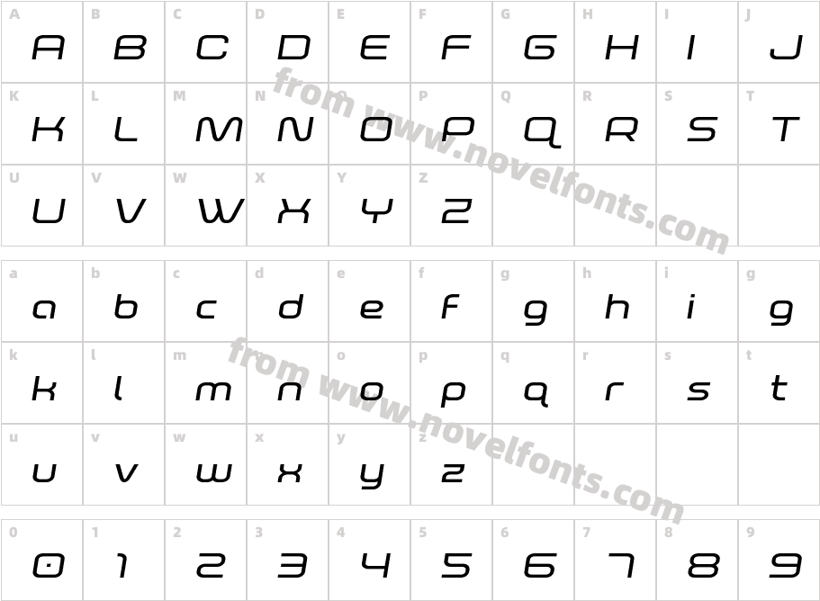 Fox on the Run Expanded Semi ItalicCharacter Map