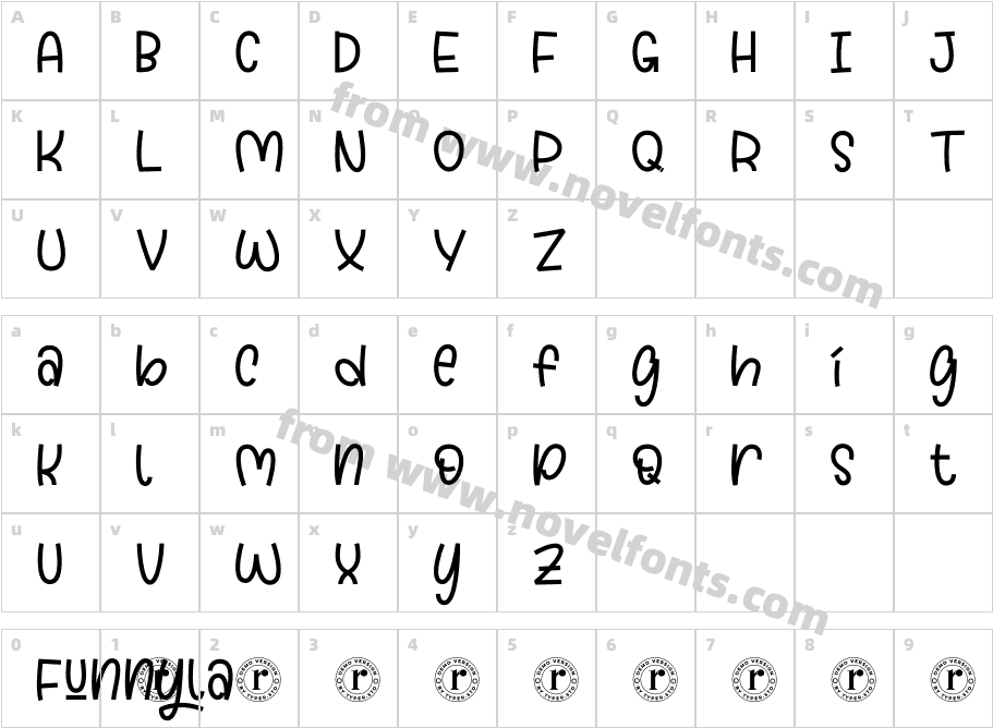 Funnyla Demo RegularCharacter Map