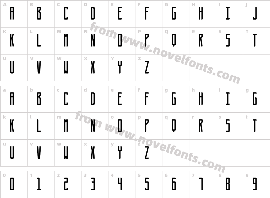 Futures RegularCharacter Map