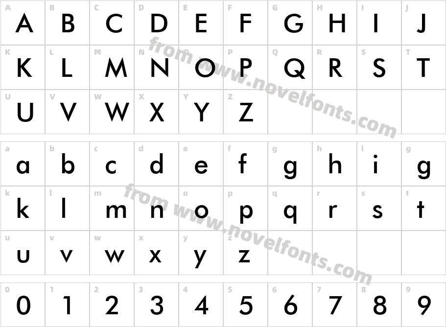 Futuri RegularSWFTECharacter Map