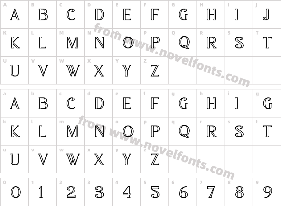 GARAVEN OUTLINECharacter Map