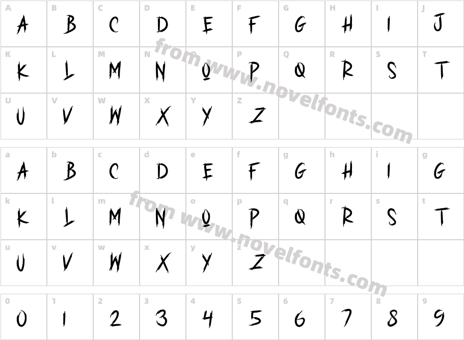 GHOST BRUSHCharacter Map