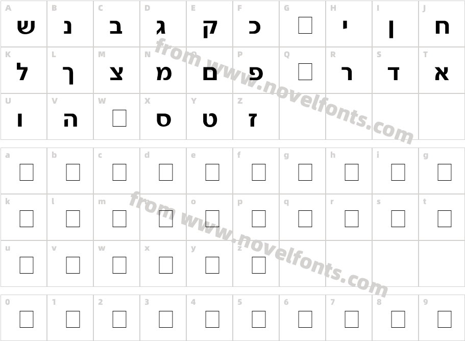 Gad BoldCharacter Map