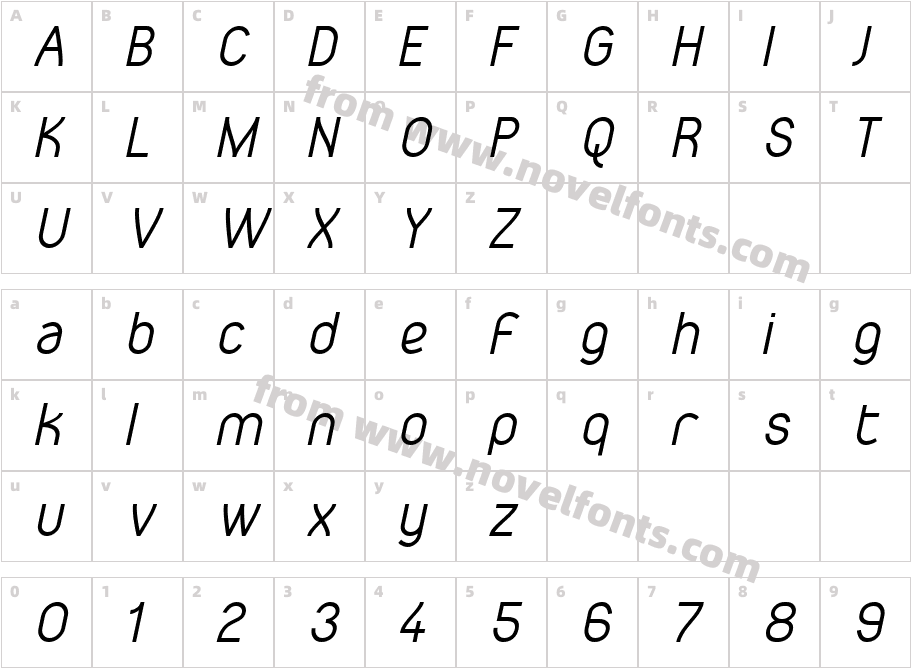 Gaden Sans Medium ItalicCharacter Map
